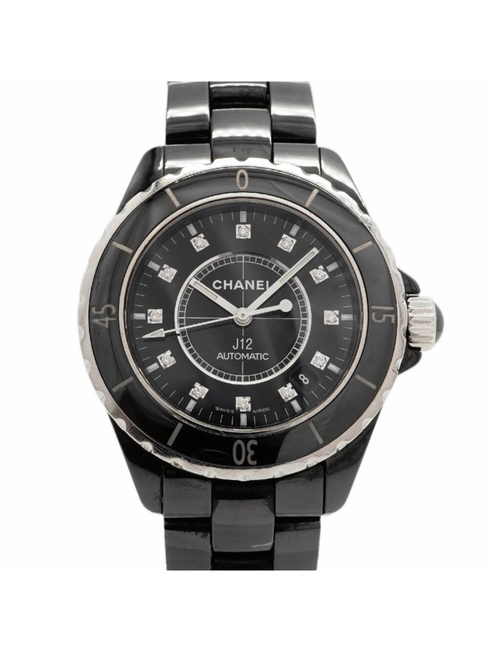 Chanel Diamond Black Dial Watch